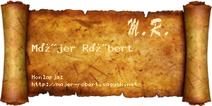 Májer Róbert névjegykártya